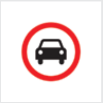 Sign: No motor vehicles with more than two wheels