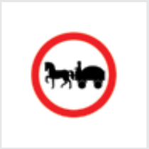 Sign: No horse-drawn vehicles