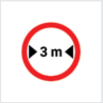 Sign: No vehicles over width shown