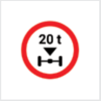 Sign: Axle weight limit in tons