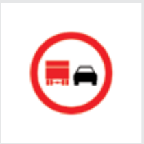 Sign: Overtaking by lorries prohibited