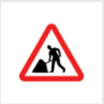 Sign: Road works ahead/ Men at work