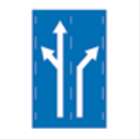 Sign: Lane directions