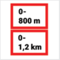 Sign: Length of a stretch of road beginning at sign