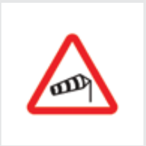 Sign: Strong cross winds