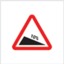 Sign: Steep downhill