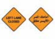 Sign: Left lane closed